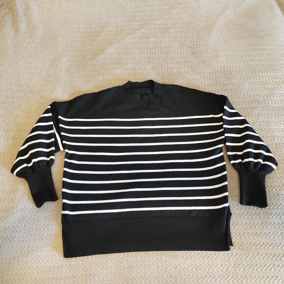Women's Lounge Long Sleeve Striped Top - Picture 6 of 15